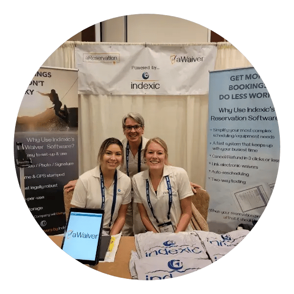 Indexic owner and Customer Support team at a conference 