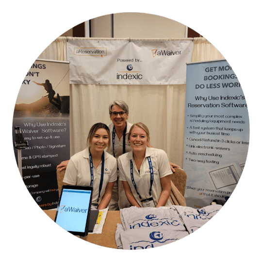 Indexic owner and Customer Support at a conference 