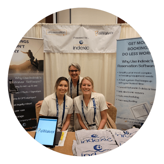 Indexic owner and Customer Support team at a conference 
