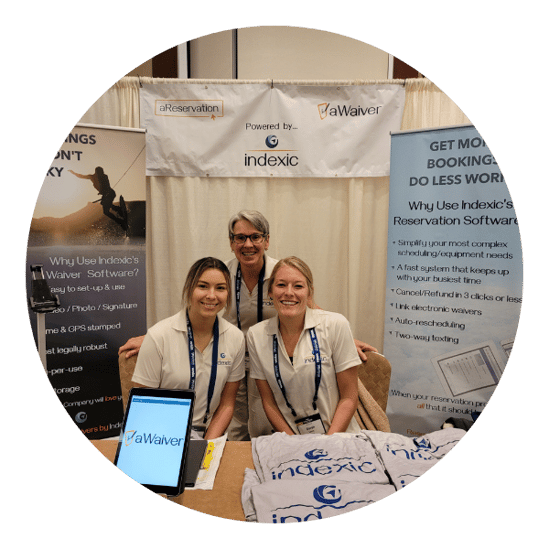 Indexic owner and Customer Support at a conference 