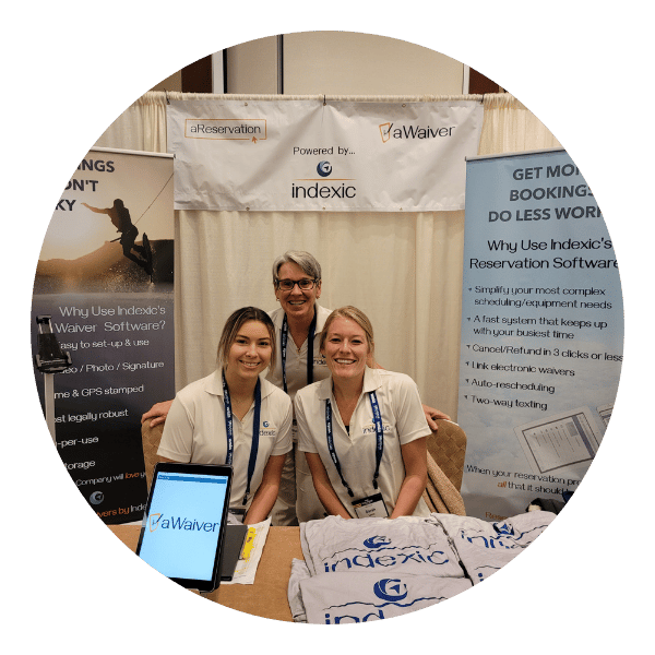 Indexic owner and Customer Support at a conference 