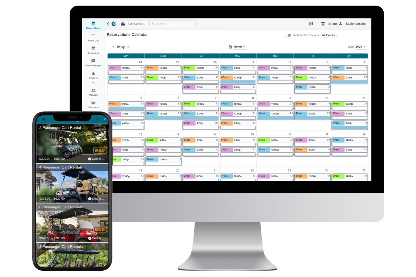 indexic golf cart rental softwareCalendar Desktop With Golf Mobile